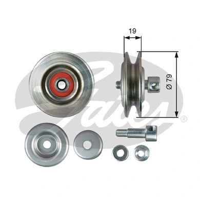 Tensioner Pulley, V-belt (T39363)