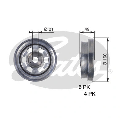 Belt Pulley, crankshaft (TVD1084)