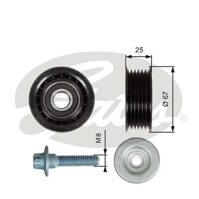 Deflection/Guide Pulley, V-ribbed belt (T36619)