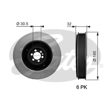 Belt Pulley, crankshaft (TVD1042)