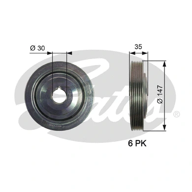 Belt Pulley, crankshaft (TVD1101)