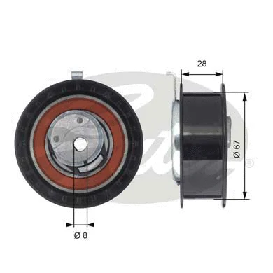 Tensioner Pulley, timing belt (T43052)
