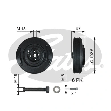 Belt Pulley, crankshaft (TVD1033A)