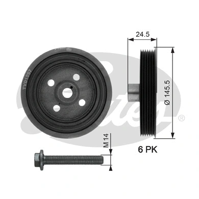 Belt Pulley, crankshaft (TVD1057A)