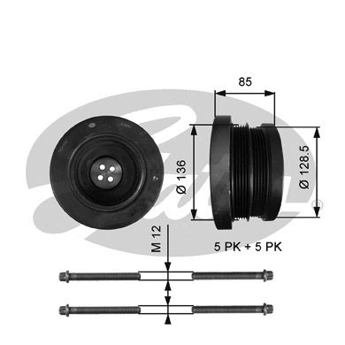 Belt Pulley, crankshaft (TVD1038A)
