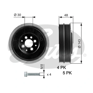 Belt Pulley, crankshaft (TVD1015A)