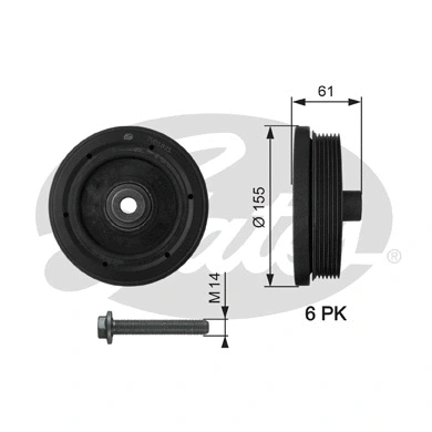 Belt Pulley, crankshaft (TVD1021A)