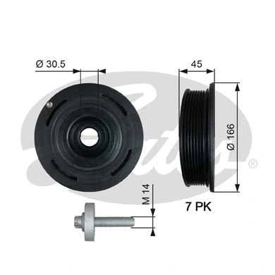Belt Pulley, crankshaft (TVD1054A)