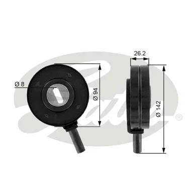 Tensioner Pulley, V-ribbed belt (T36022)