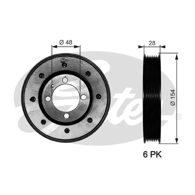Belt Pulley, crankshaft (TVD1029)