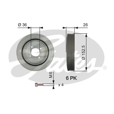 Belt Pulley, crankshaft (TVD1011A)