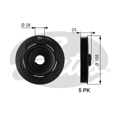 Belt Pulley, crankshaft (TVD1023)