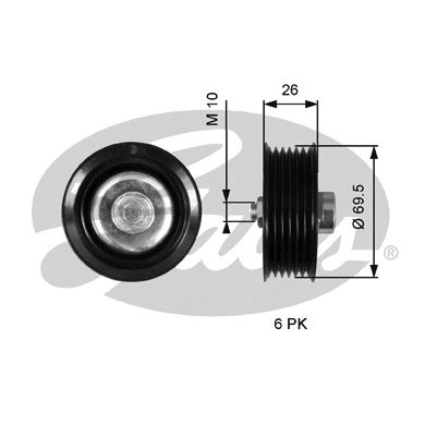 Deflection/Guide Pulley, V-ribbed belt (T36774)