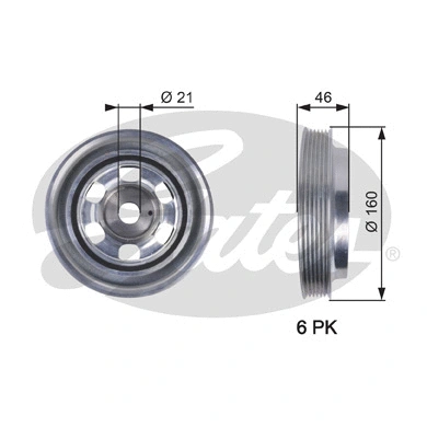 Belt Pulley, crankshaft (TVD1081)
