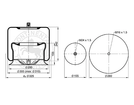 Bellow, air suspension (04.010.6000.960)
