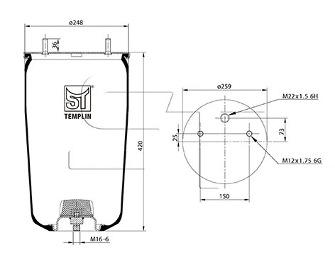Bellow, air suspension (04.060.6006.380)
