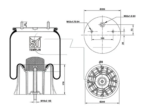 Bellow, air suspension (04.060.6306.840)