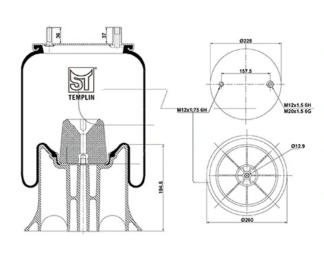 Bellow, air suspension (04.060.6206.410)
