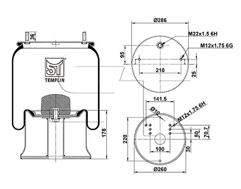 Bellow, air suspension (04.060.6006.390)