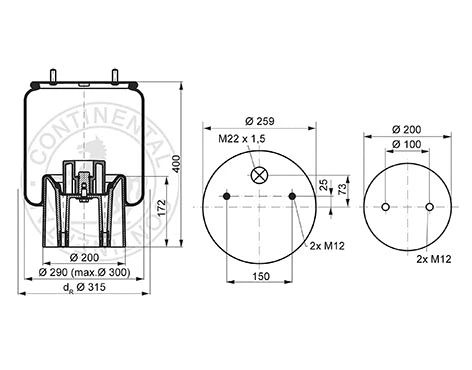 Bellow, air suspension (04.010.6100.620)
