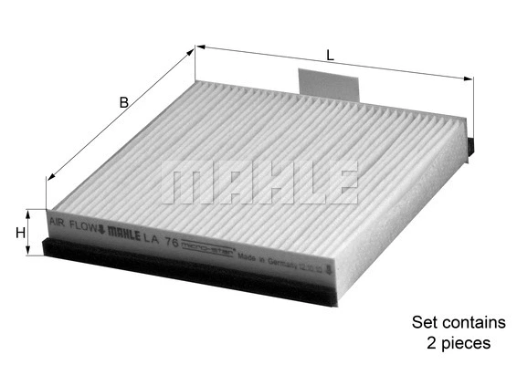 Filter, cabin air (LA 76/S)