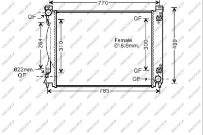 Radiator, engine cooling (AD034R008)