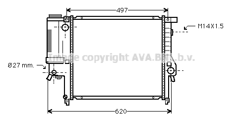 Radiator, engine cooling (BW2124)