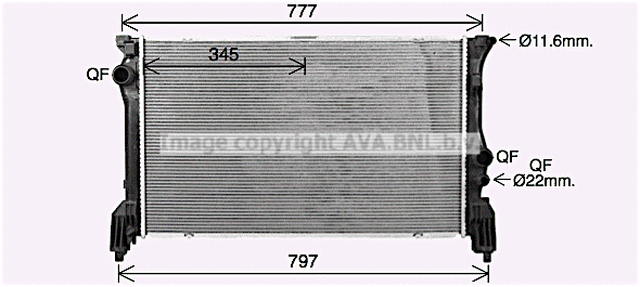 Radiator, engine cooling (MS2725)