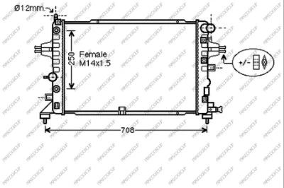Radiator, engine cooling (OP717R009)