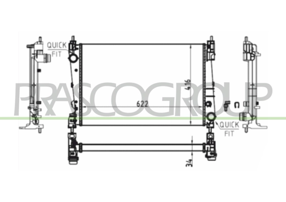 Radiator, engine cooling (OP035R004)
