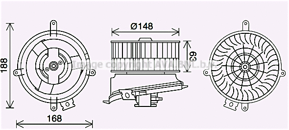 Electric Motor, interior blower (MS8711)