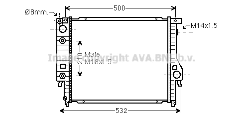 Radiator, engine cooling (BW2099)