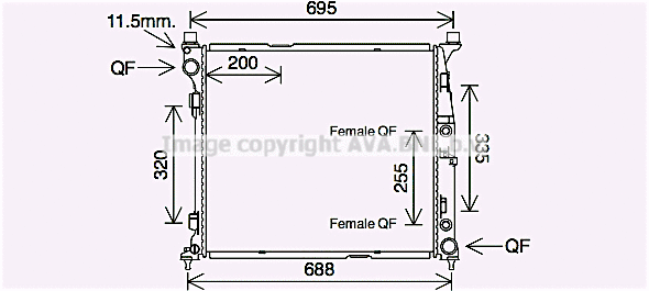 Radiator, engine cooling (MS2694)