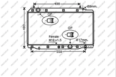 Radiator, engine cooling (HD826R001)