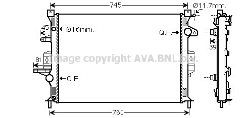 Radiator, engine cooling (VO2187)