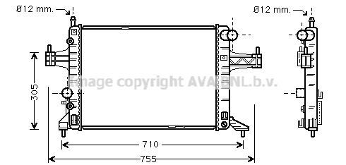 Radiator, engine cooling (OLA2304)