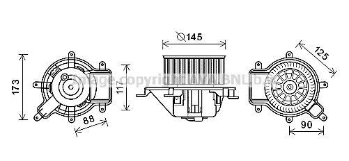 Electric Motor, interior blower (PE8390)