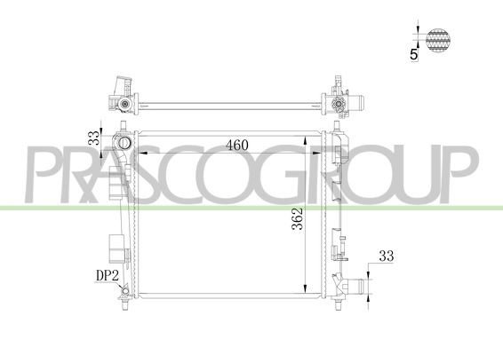 Radiator, engine cooling (HN004R001)