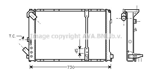 Radiator, engine cooling (RT2209)