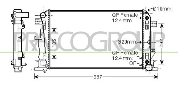 Radiator, engine cooling (ME919R006)