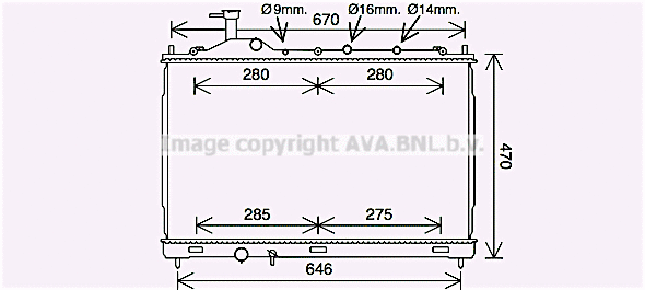 Radiator, engine cooling (MT2262)