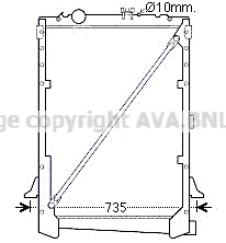 Radiator, engine cooling (DF2031)
