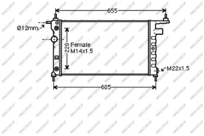 Radiator, engine cooling (OP028R002)