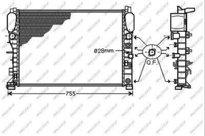 Radiator, engine cooling (ME039R001)
