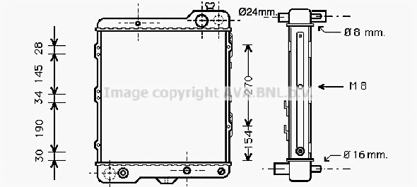 Radiator, engine cooling (AIA2040)