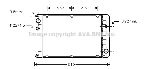 Radiator, engine cooling (PR2004)