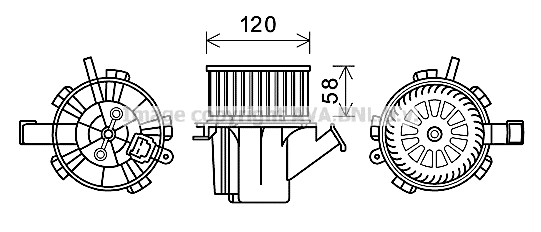 Electric Motor, interior blower (MC8018)