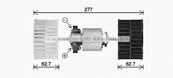 Electric Motor, interior blower (MN8139)