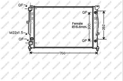 Radiator, engine cooling (AD017R009)