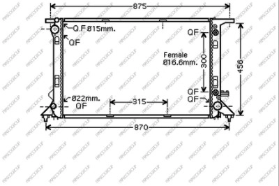 Radiator, engine cooling (AD024R009)